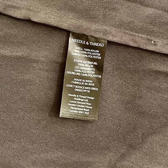 NWT!! NEEDLE & THREAD Embroidered Tulle Dress Graphite Black Ivory Floral Size 6 - Picture 13 of 16